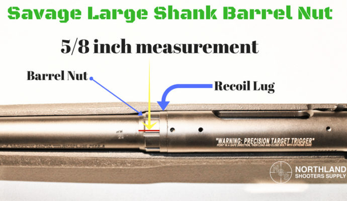 Savage Large Shank Barrel Nut Measurement Explanation