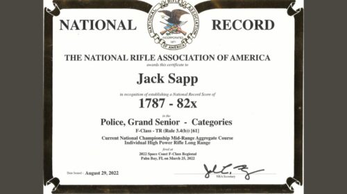 JACK SAPP NATIONAL RECORD WITH SHILEN 223